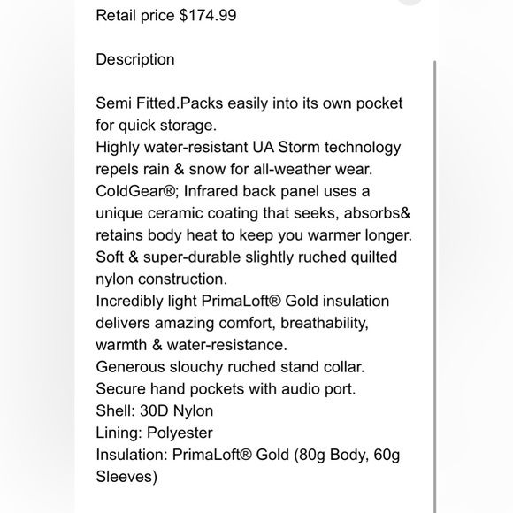 💥Under Armour UA ColdGear Infrared Jacket 1250447💥 - Picture 16 of 16